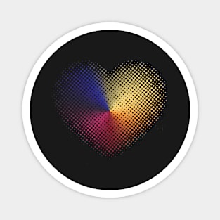 Angle Gradient on Halftone Heart (Black) Magnet